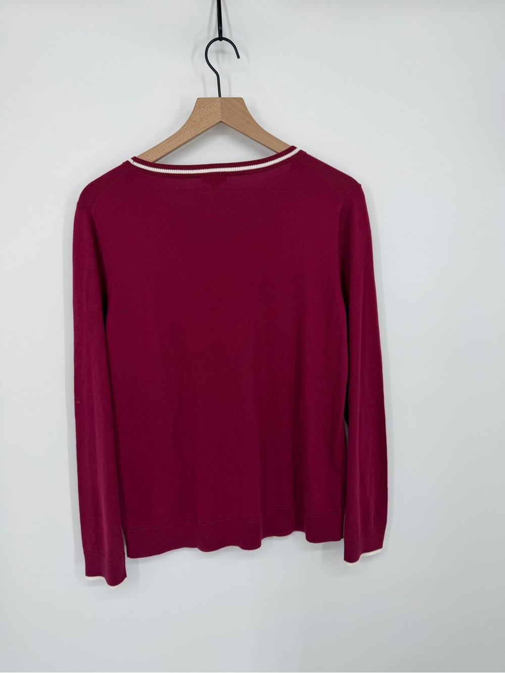 Talbots Teacup Sweater Women L NWT Magenta Embroidered Novelty Knit Preppy Twee - Picture 6 of 10